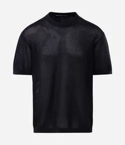 Camiseta Boxy em Tricô