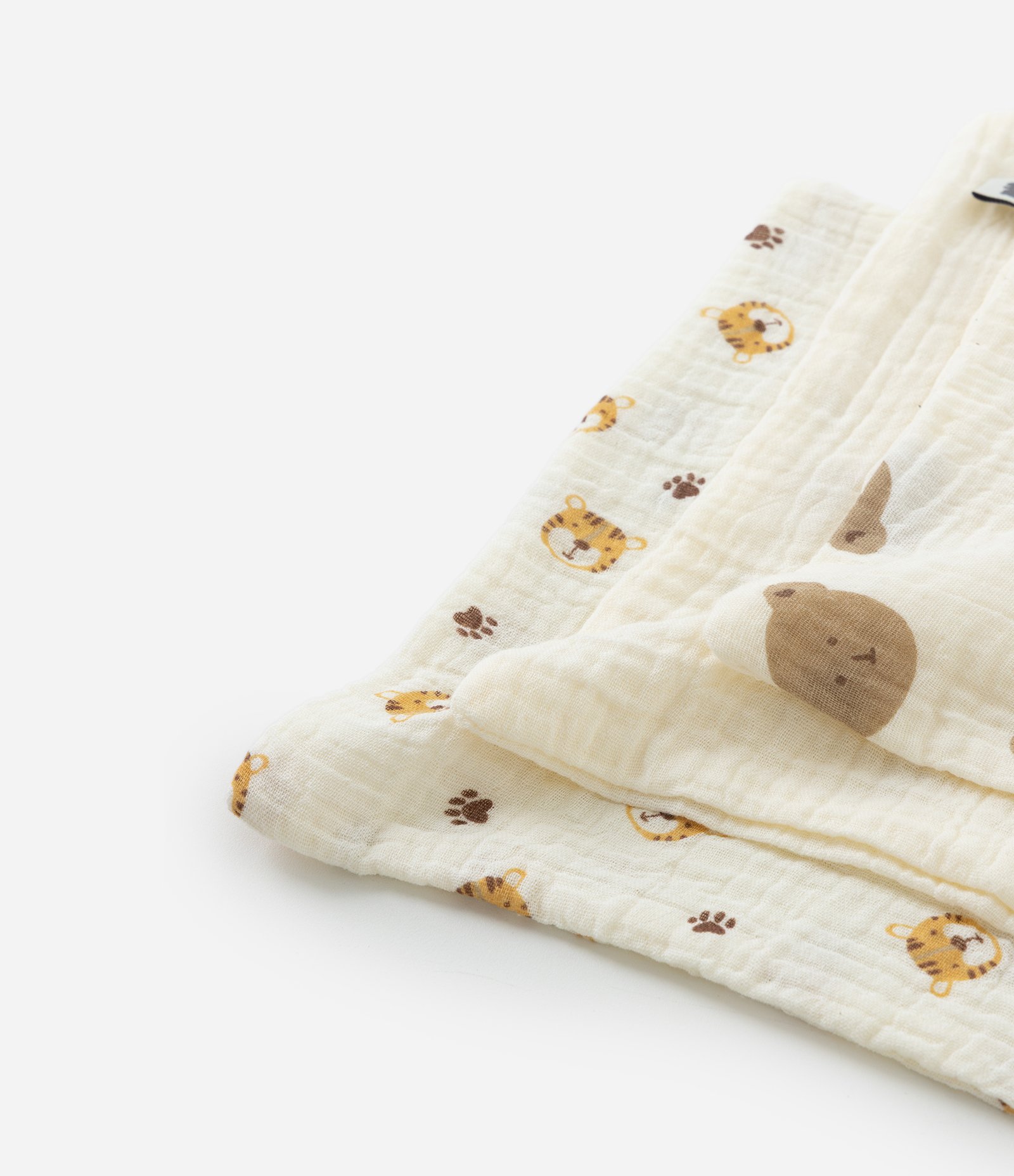 Kit Infantil 03 Panos de Boca com Estampas Animais – Tam U Bege Claro 2