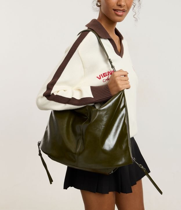 Bolsa Hobo Grande com Expansão Lateral de Zíper