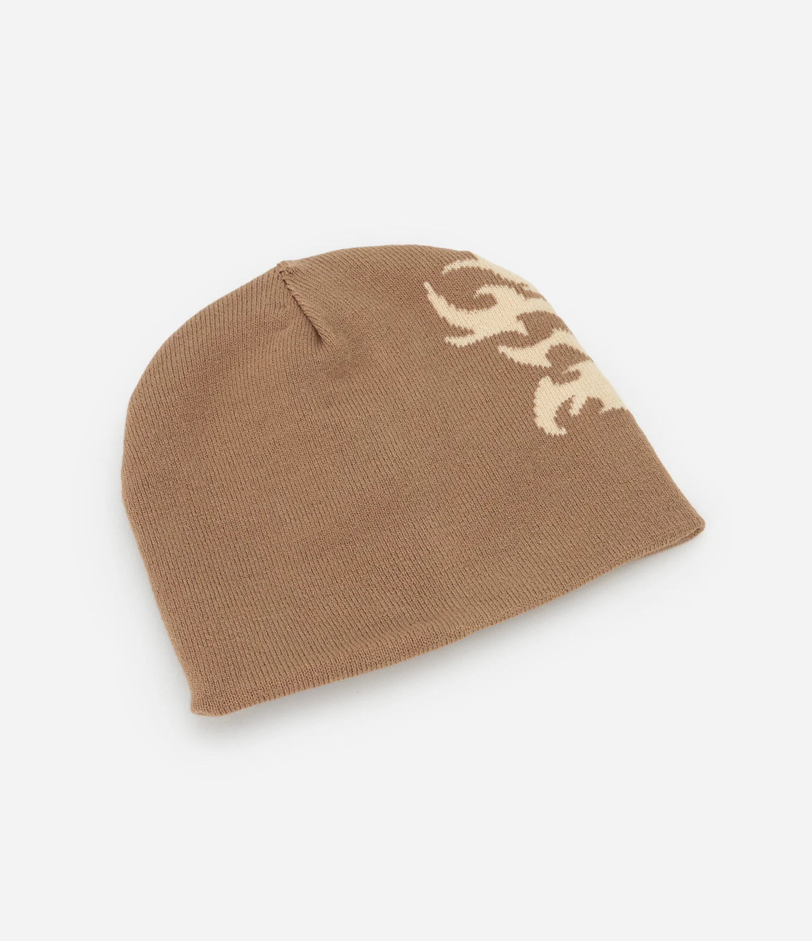 Touca em Tricô Dupla Face com Estampa Tribal Abstrata Marrom 2