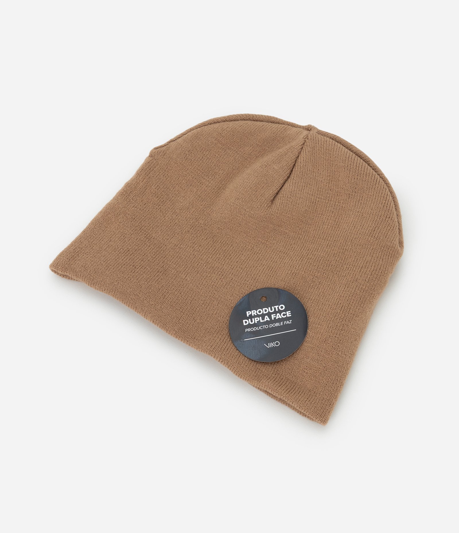 Touca em Tricô Dupla Face com Estampa Tribal Abstrata Marrom 3