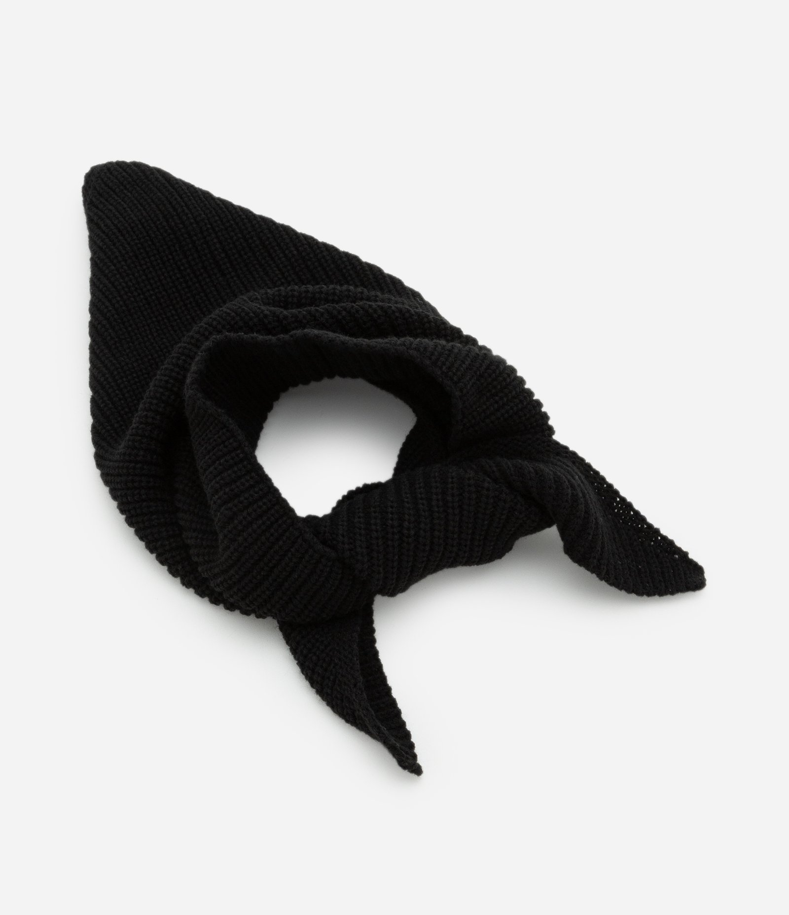 Lenço em Tricô com Formato Triangular Preto 1