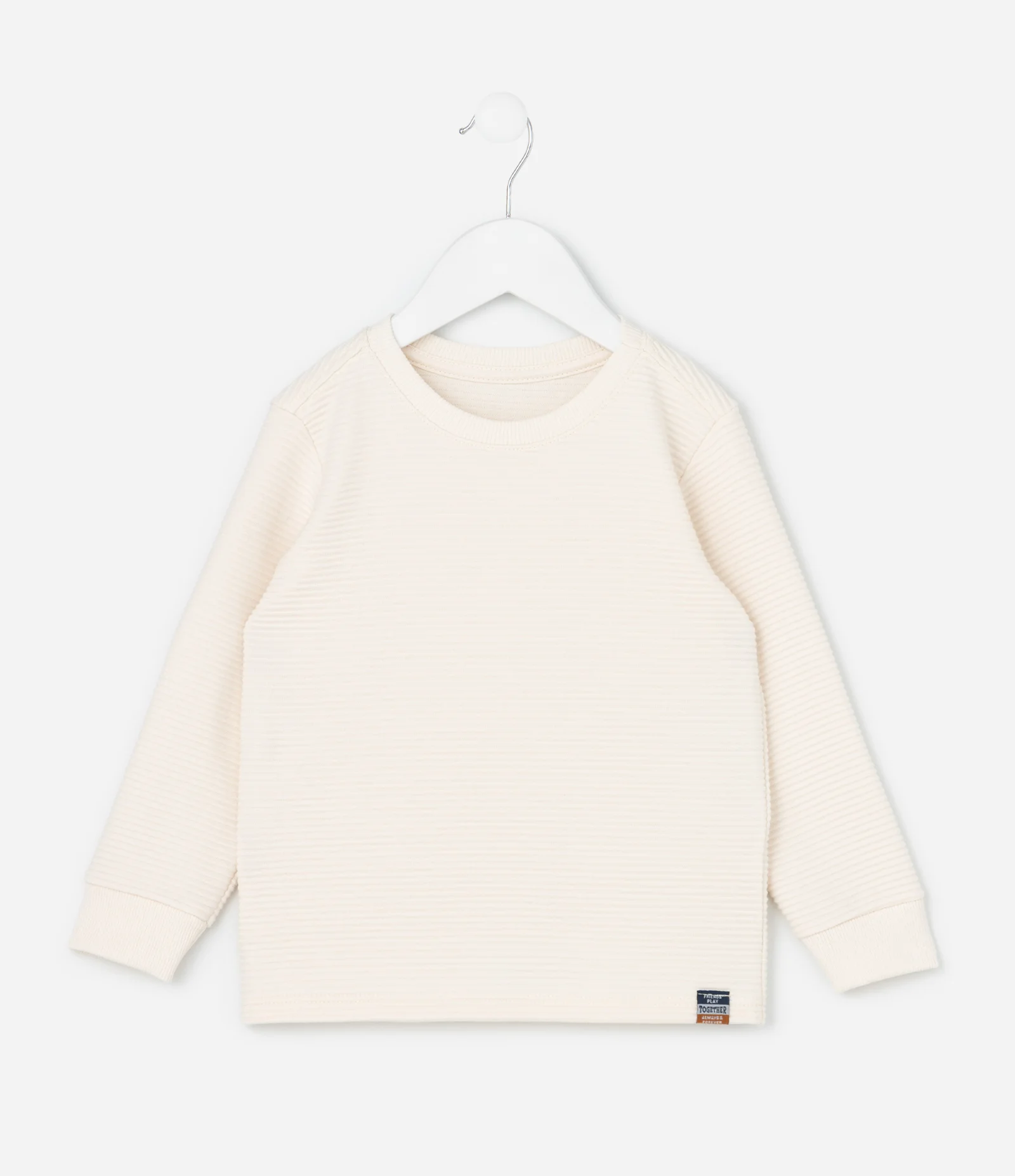 Camiseta Infantil Texturizada Básica - Tam 1 a 6 Anos Bege 2