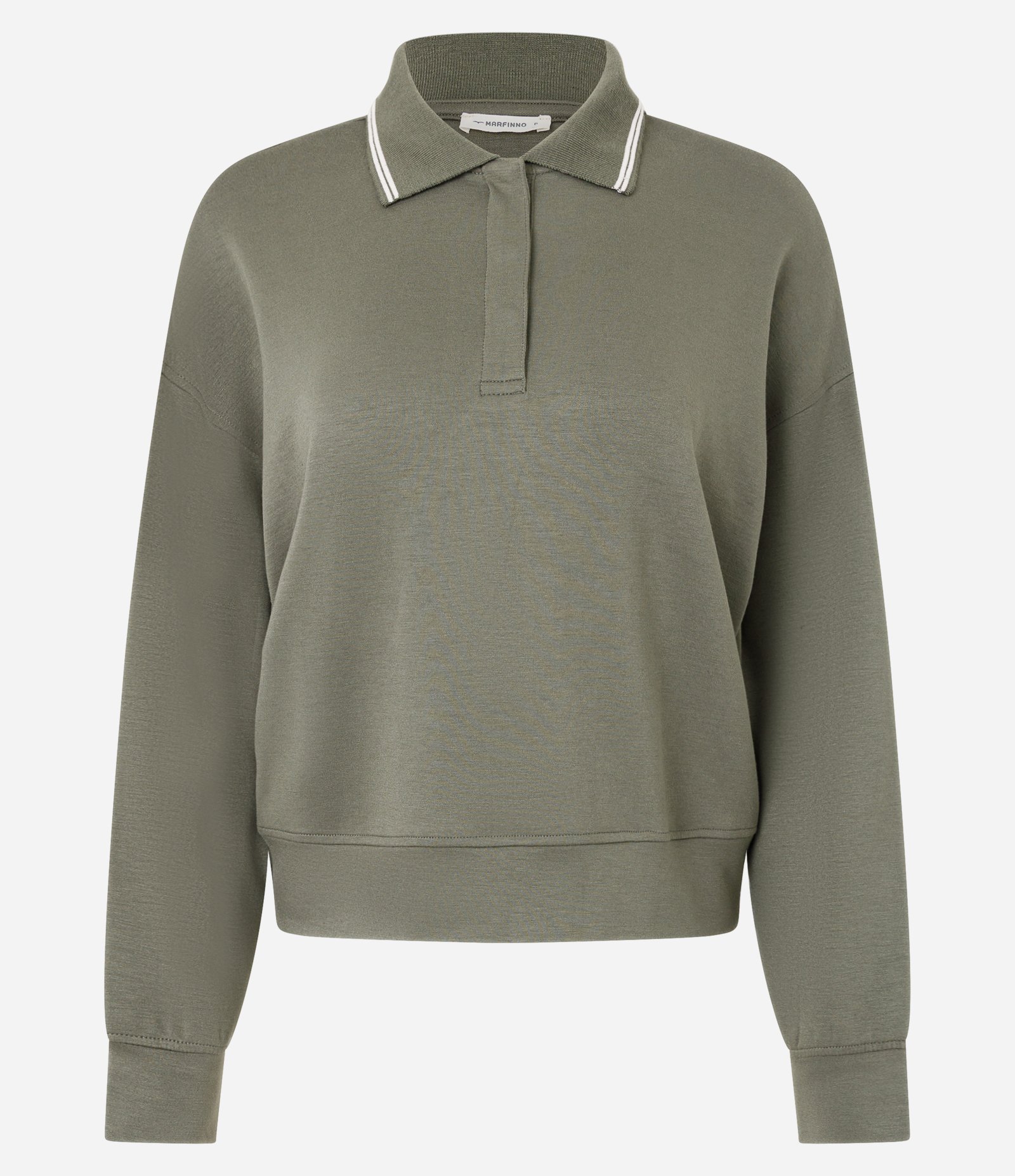 Casaco Fechado em Moletom com Gola Polo e Detalhe Constrastante Verde 5