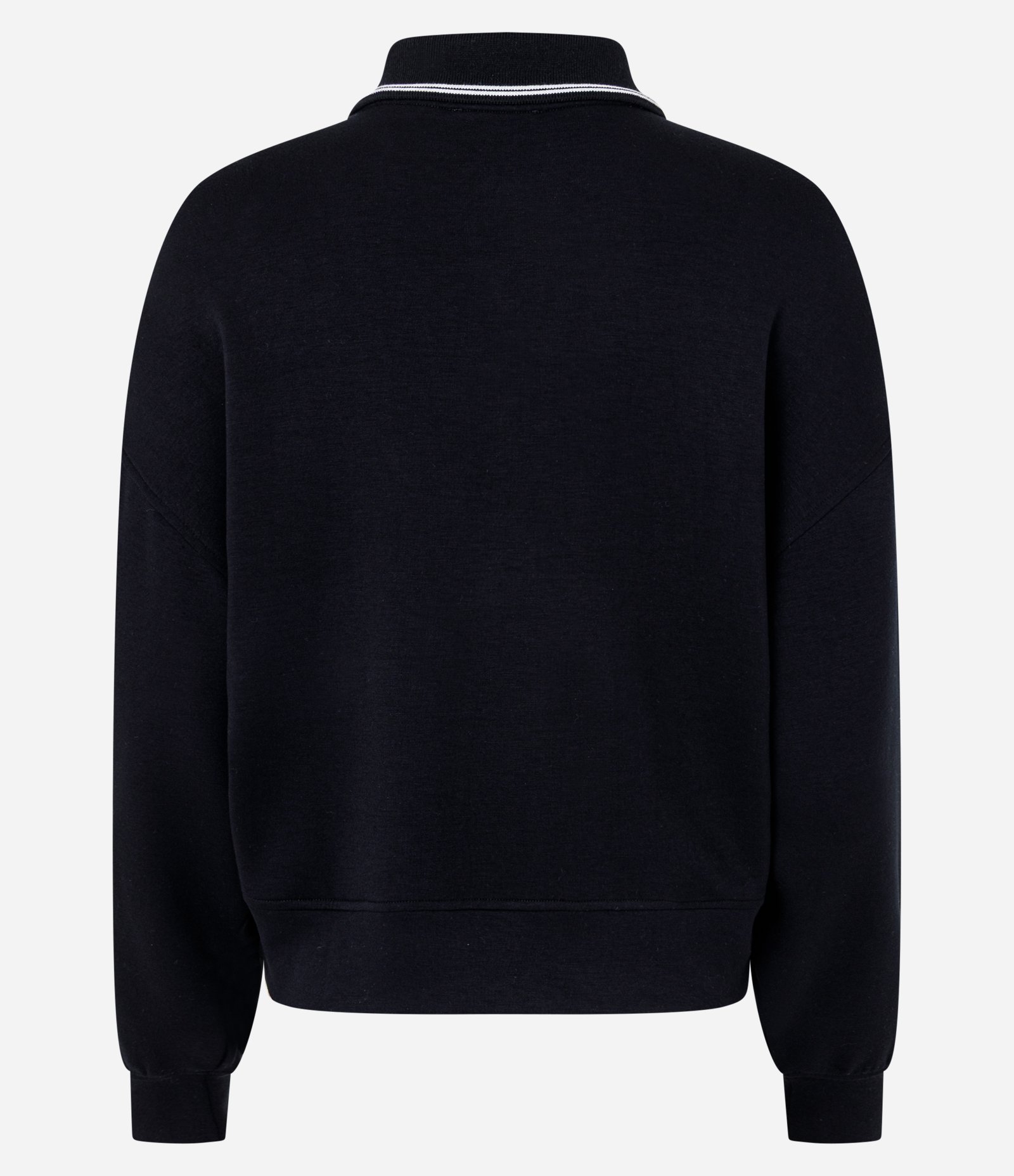 Casaco Fechado em Moletom com Gola Polo e Detalhe Constrastante Preto 6