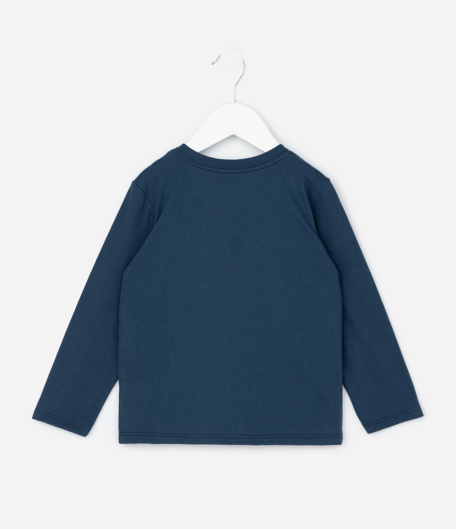 Camiseta Manga Longa Infantil em Algodão com Bolsinho de Bombeiro - Tam 1 a 6 Anos Azul 2