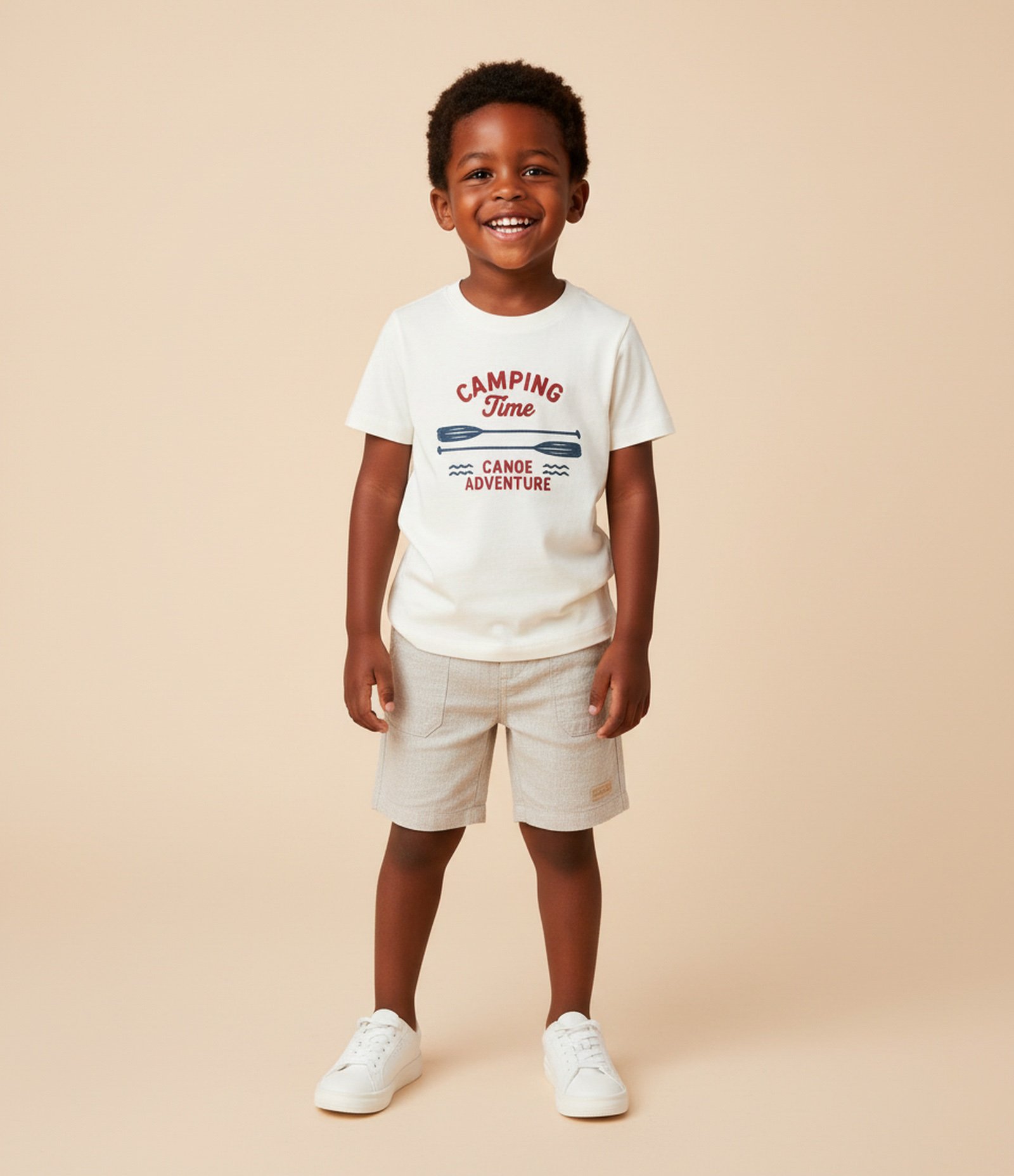 Camiseta Infantil com Estampa Caping Time - Tam 1 a 6 Anos Branco 1