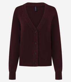 Cardigan Curto em Tricô com Botões
