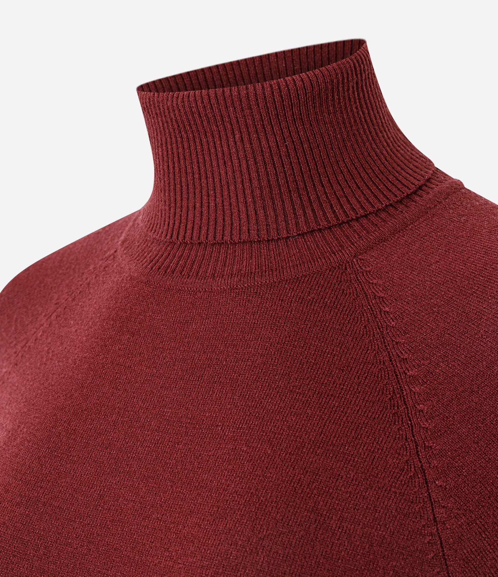 Blusa em Tricô com Gola Alta e Manga Longa Vinho 2
