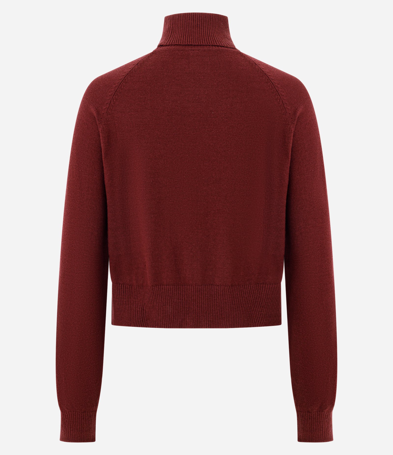 Blusa em Tricô com Gola Alta e Manga Longa Vinho 3