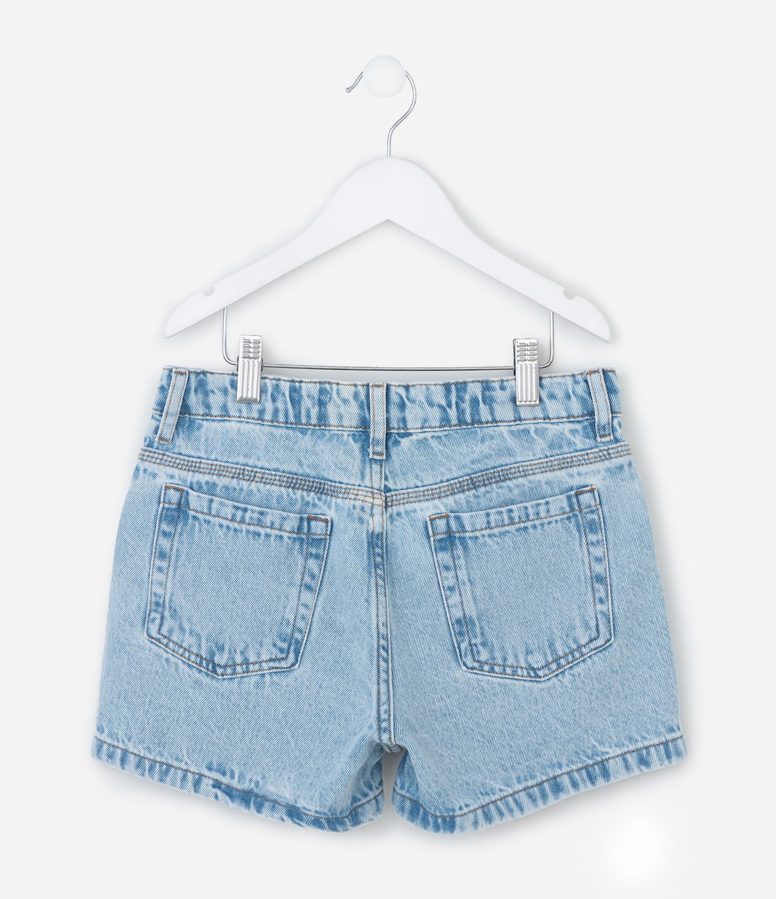 Short Infantil em Jeans Marmorizado com Brilhinhos - Tam 5 a 14 anos Azul 3