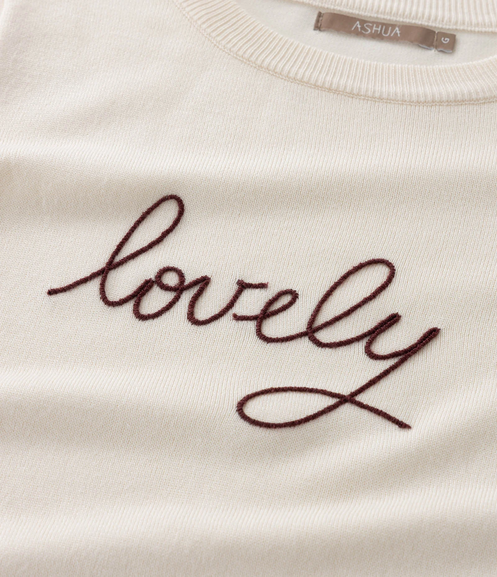 Blusa em Tricô com Bordado Lovely Curve & Plus Size Bege 5