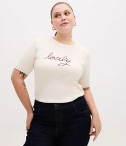 Blusa em Tricô com Bordado Lovely Curve & Plus Size