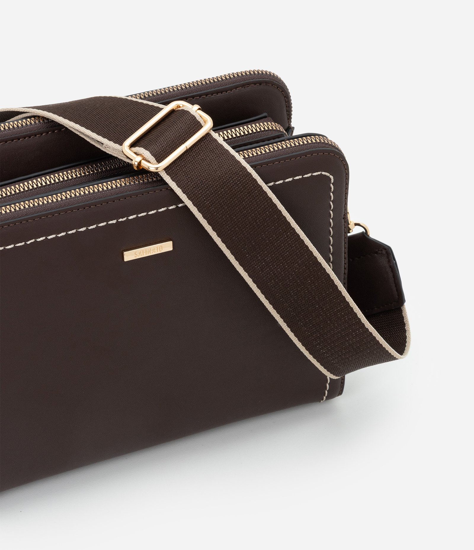 Bolsa Transversal com Alça Longa Removível Marrom 6