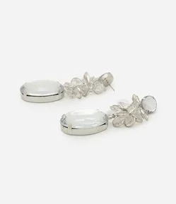 Maxi Brinco em Strass com Pingente Cristal Artificial
