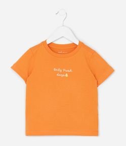 Camiseta Infantil com Bordado Lettering e Limão  - Tam 1 a 6 Anos