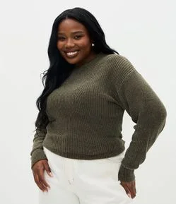 Suéter Amplo em Tricô Chenille Curve & Plus Size