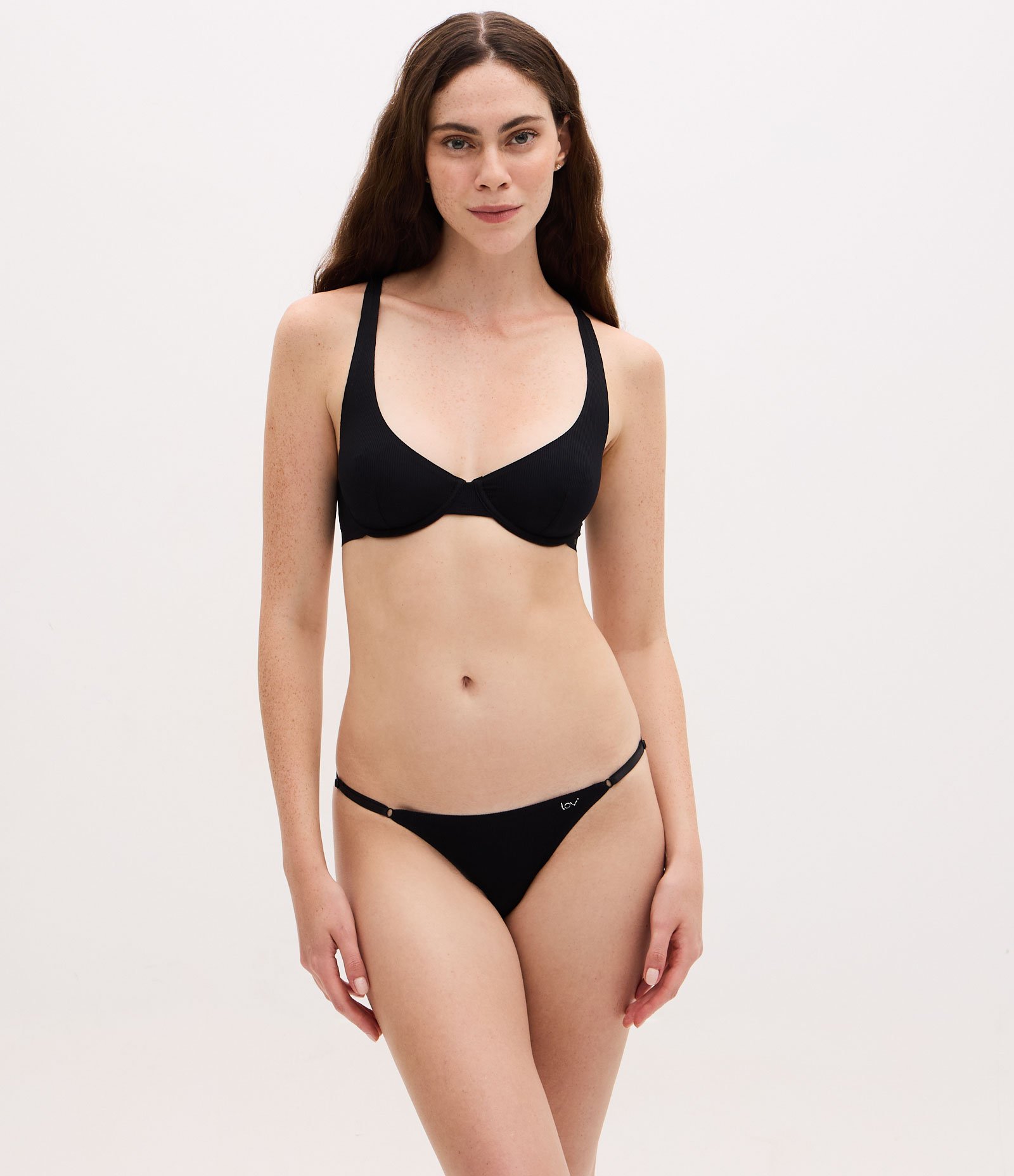 Kit 02 Calcinhas String em Microfibra Texturizada Cinza/Preto 4