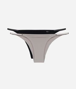 Kit 02 Calcinhas String em Microfibra Texturizada