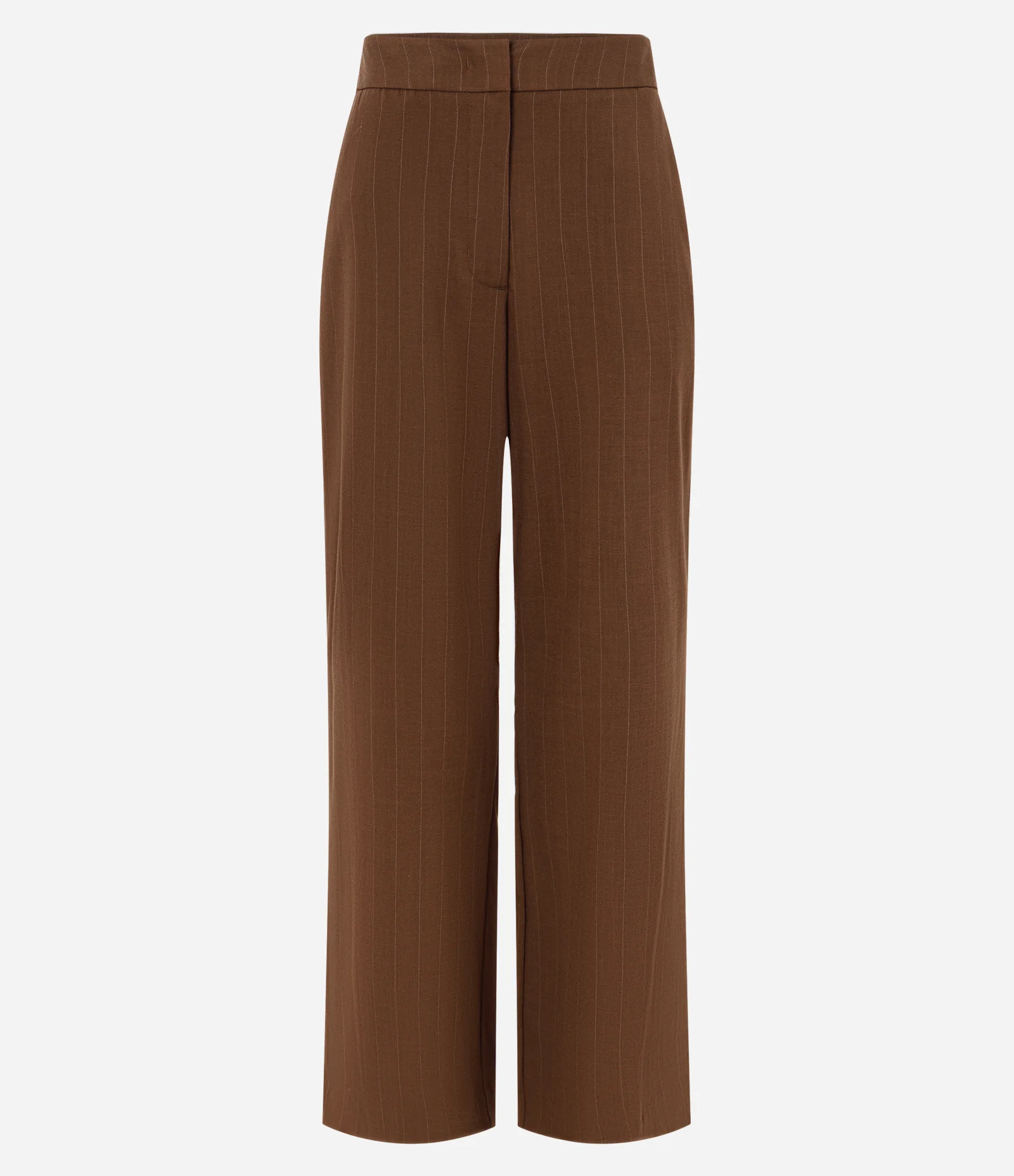 Calça Reta em Alfaiataria com Listras Fio Tinto Marrom 5