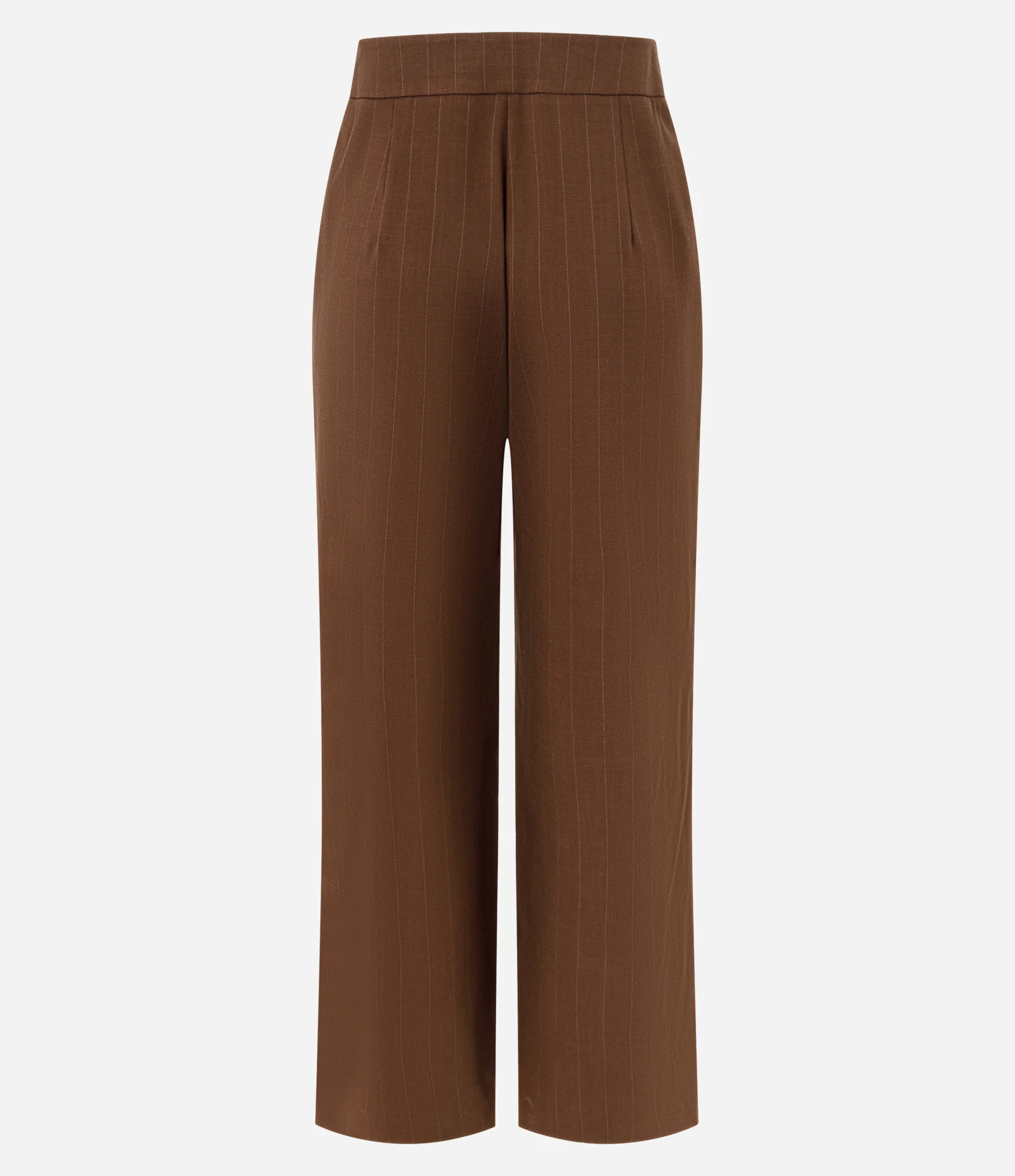 Calça Reta em Alfaiataria com Listras Fio Tinto Marrom 6