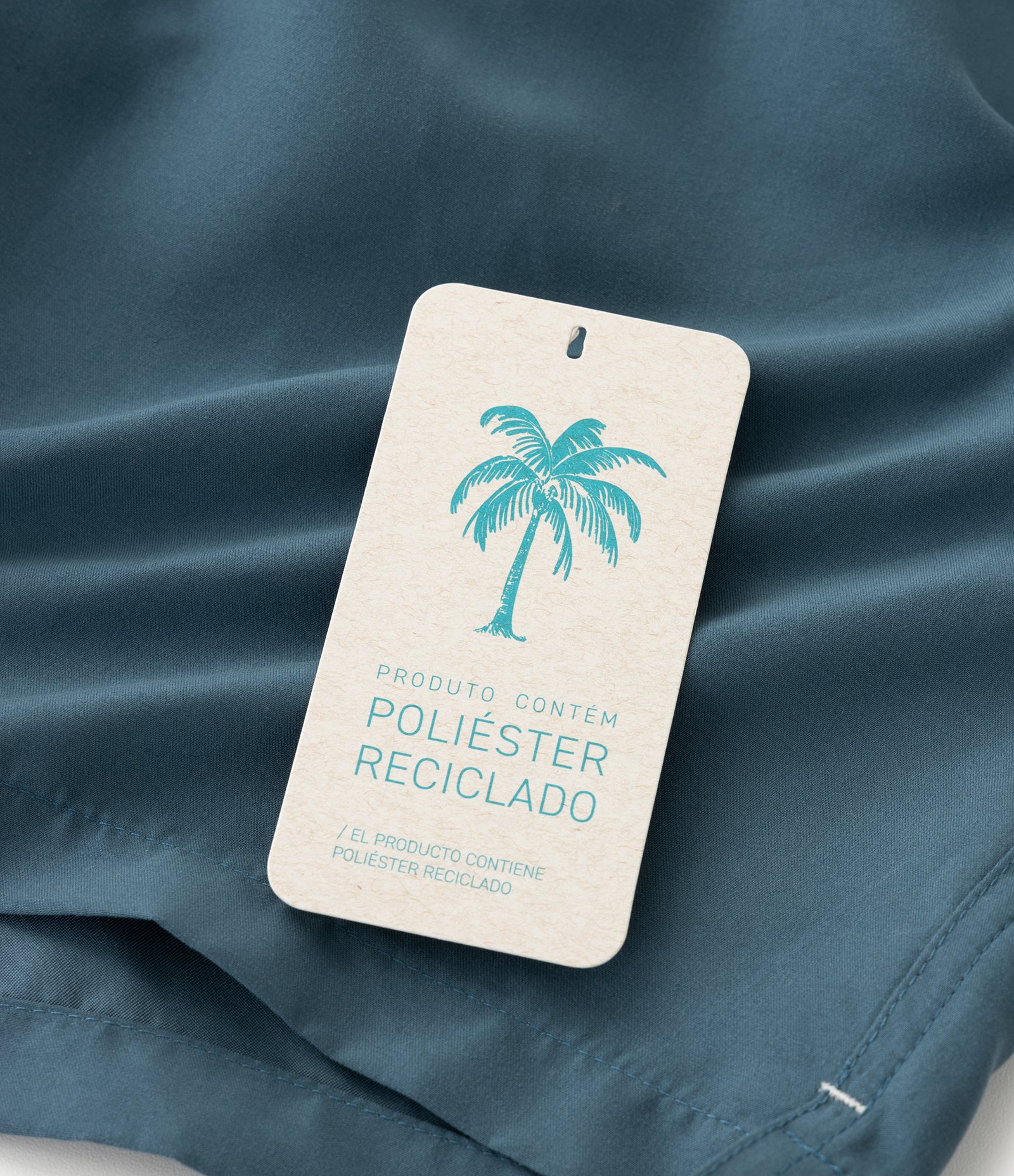 Bermuda de Banho em Peach Touch com Cós Elástico Azul médio 8