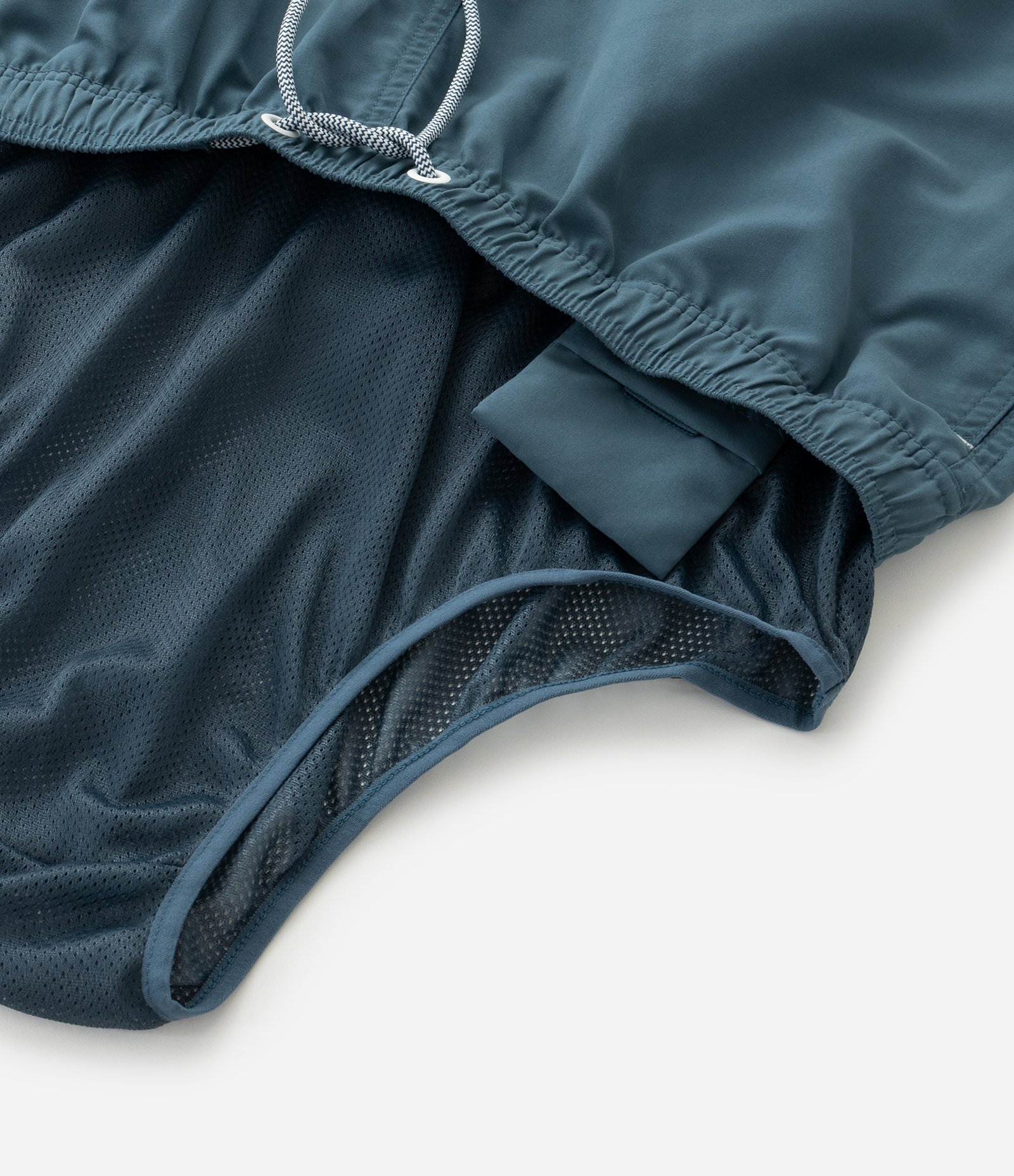 Bermuda de Banho em Peach Touch com Cós Elástico Azul médio 10