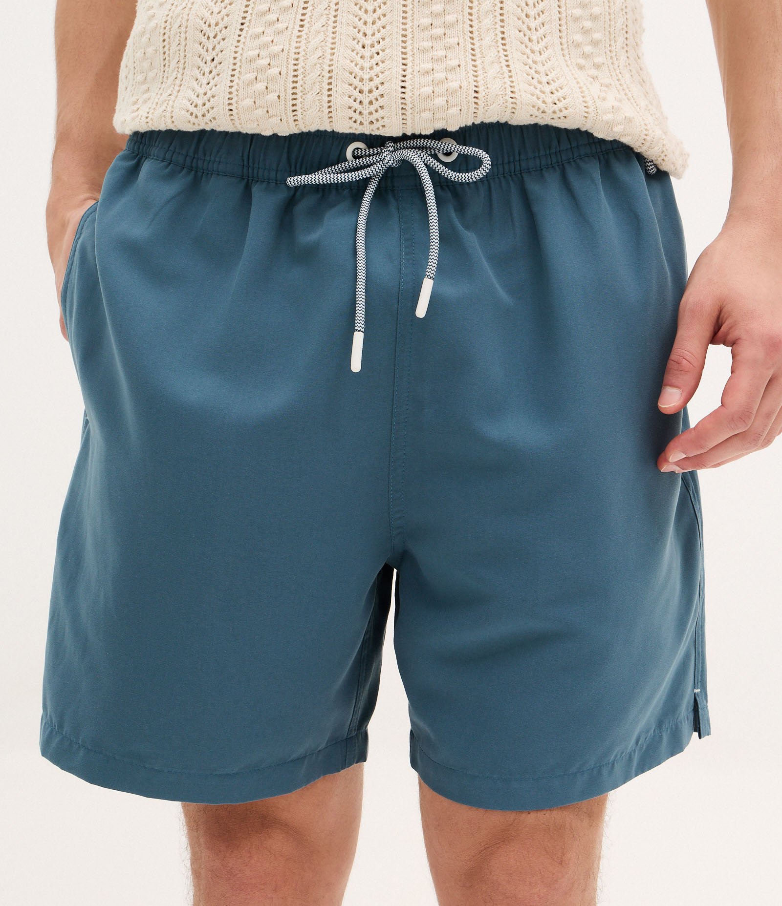 Bermuda de Banho em Peach Touch com Cós Elástico Azul médio 2