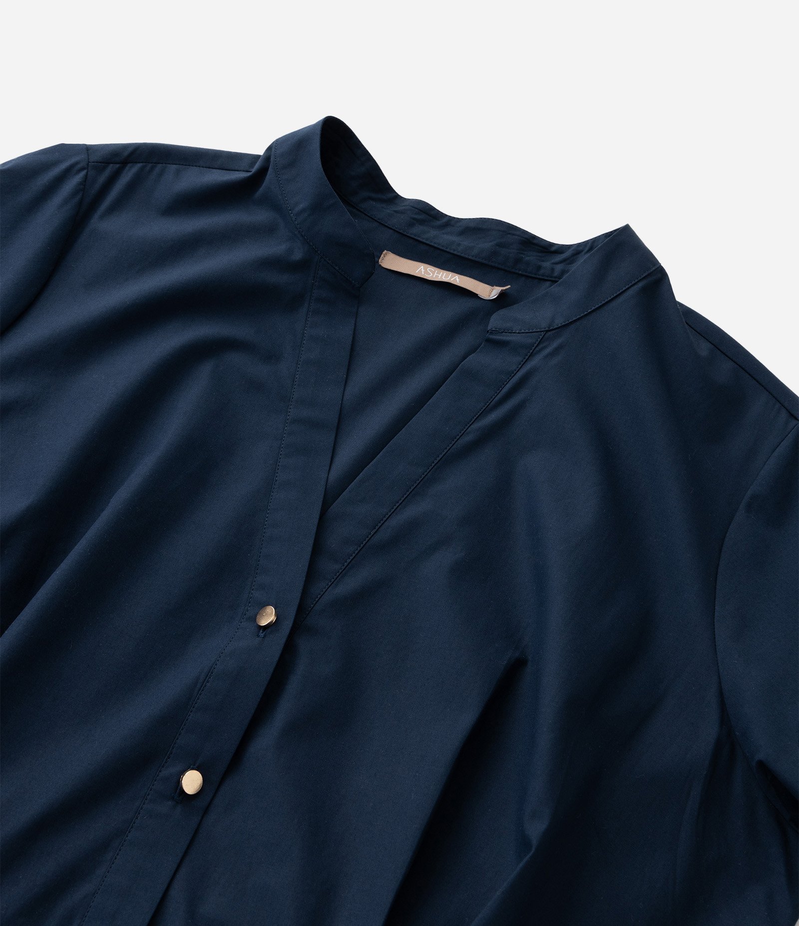 Vestido Chemise Midi com Gola Padre e Cinto Curve & Plus Size Azul 5