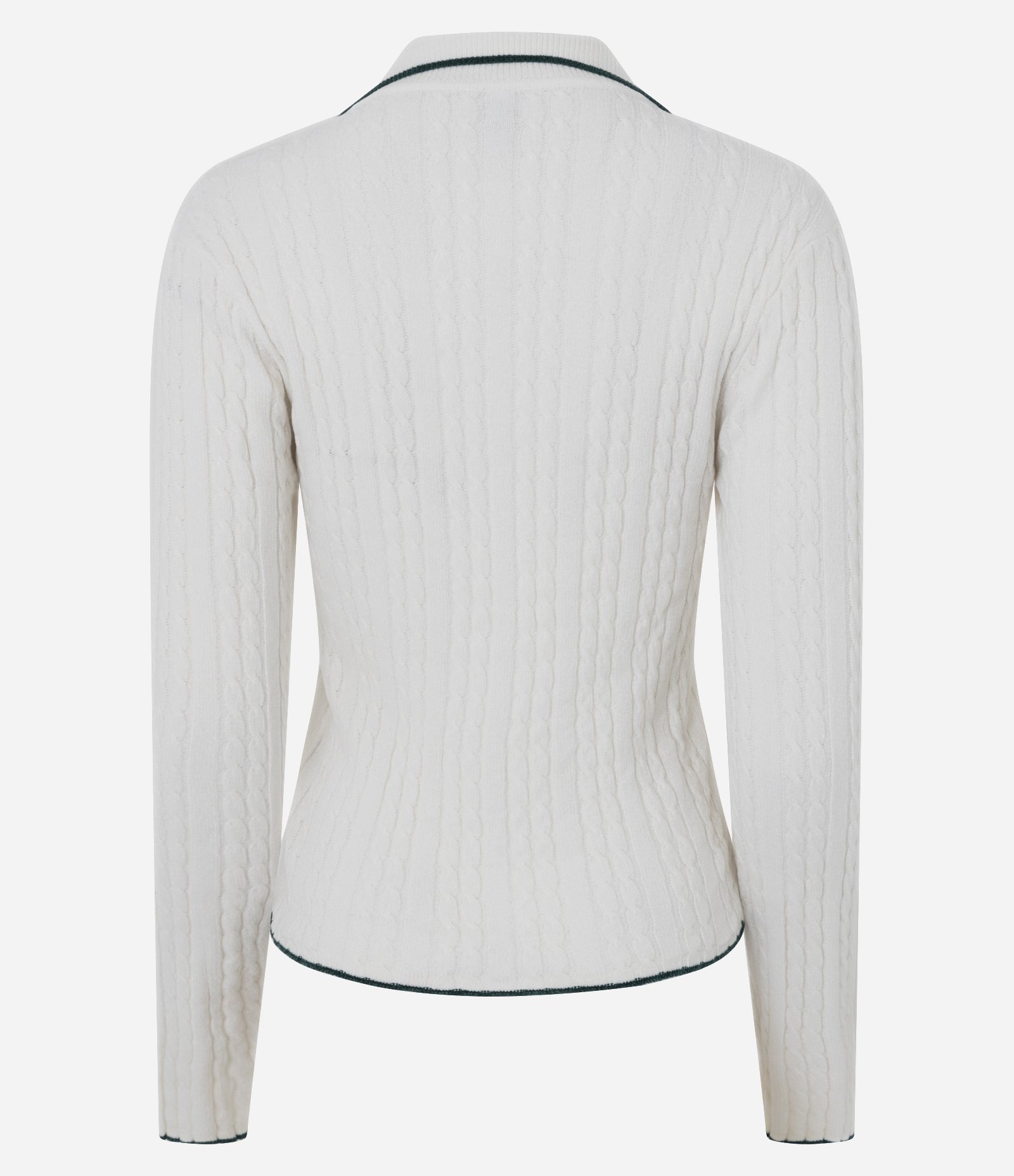 Blusa Texturizada em Tricô Com Gola Polo Branco 7