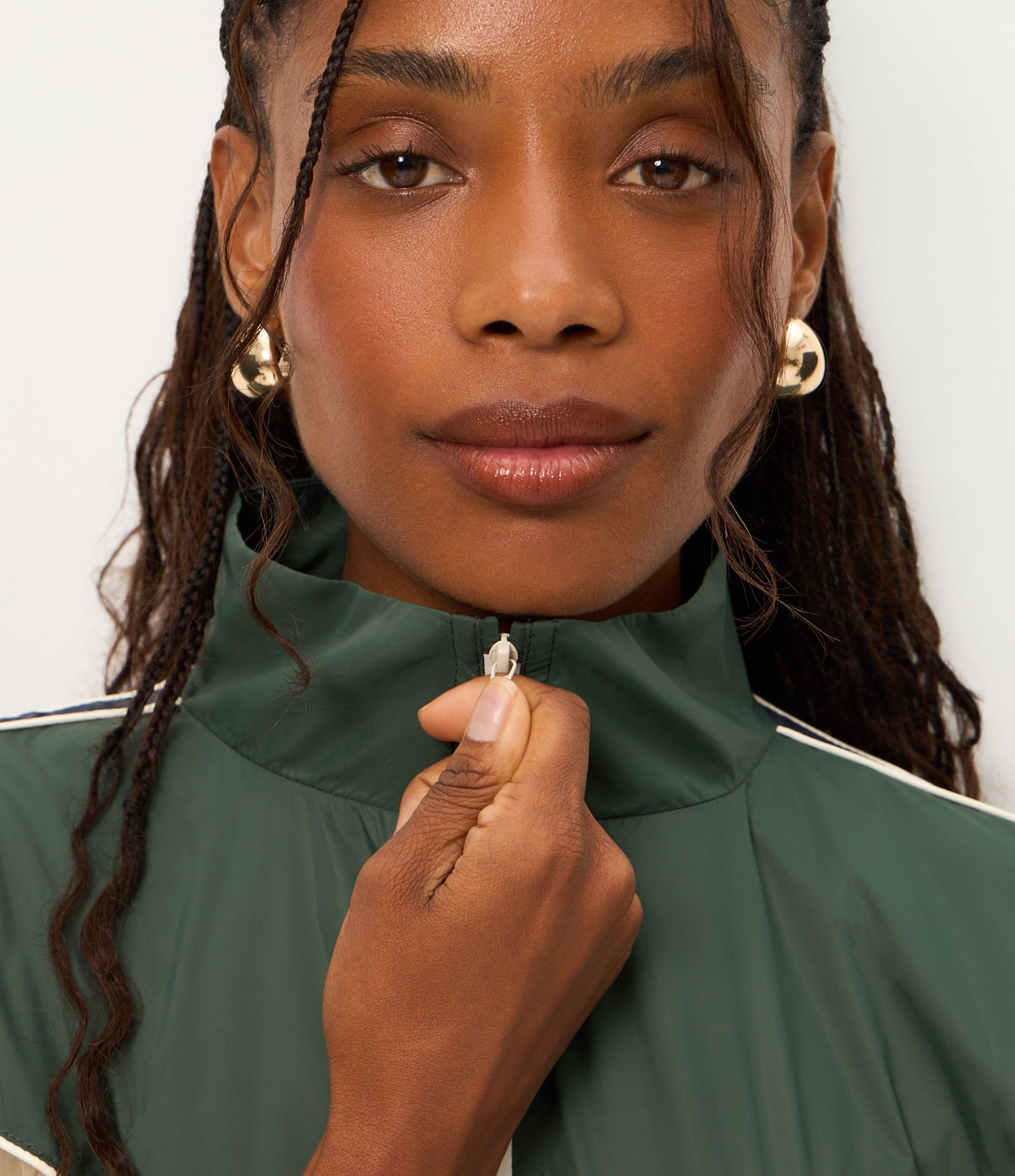 Jaqueta Corta Vento Tricolor com Gola Alta Multicores 9