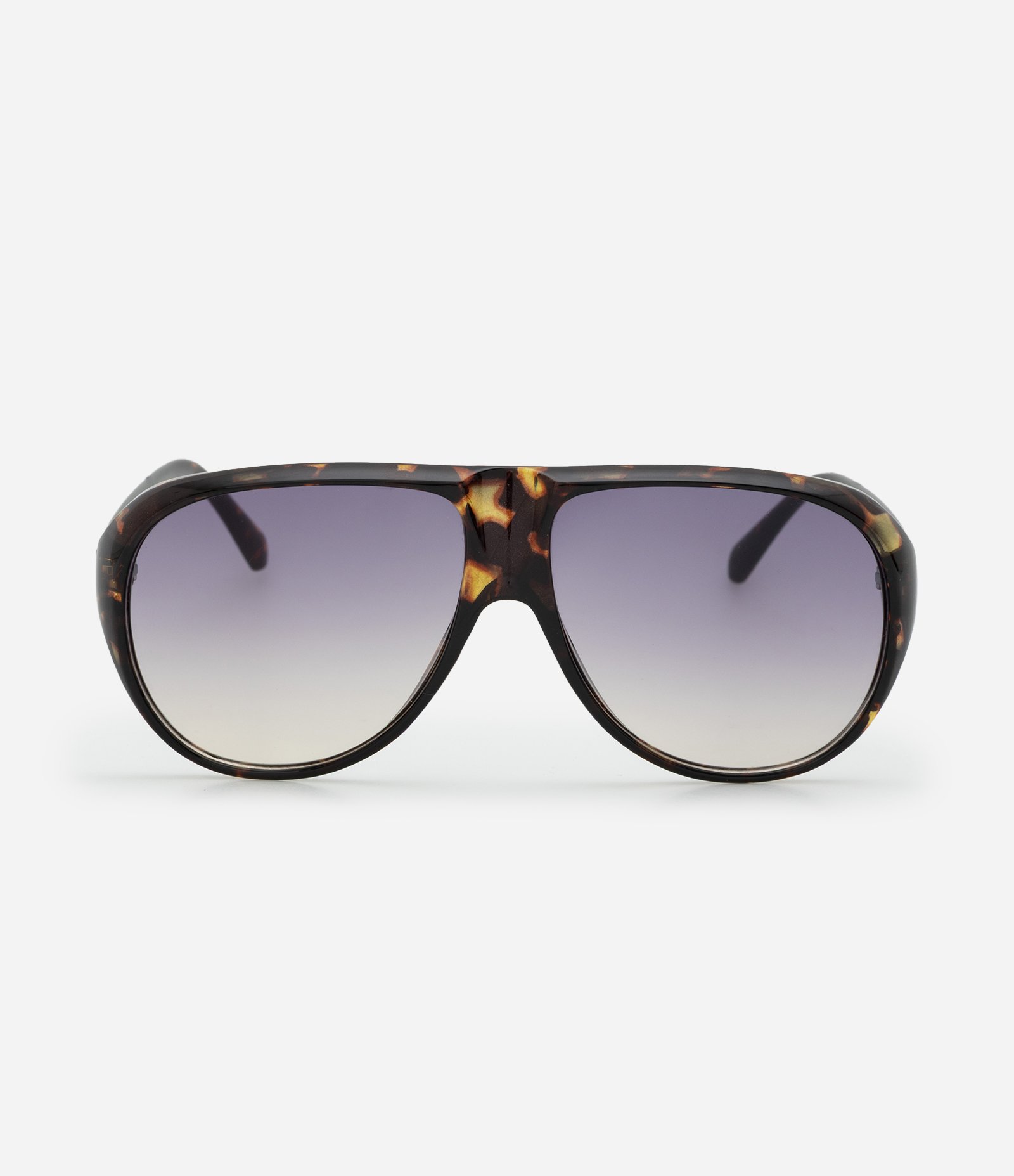 Óculos de Sol Aviador com Estampa Tartaruga e Lente Fumê Degradê Marrom 2