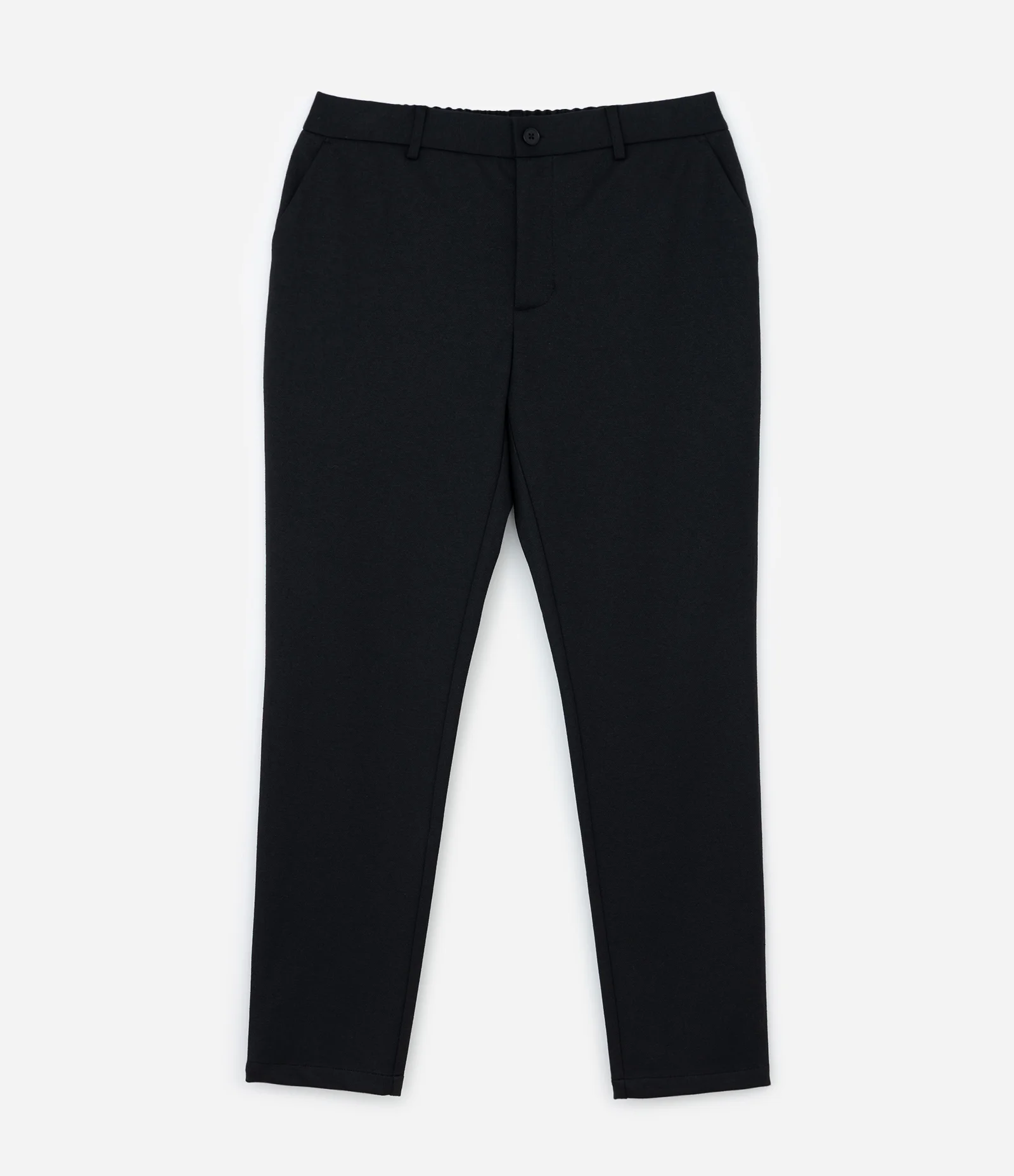 Calça Slim de Malha com Cós Meio Elástico Preto 3