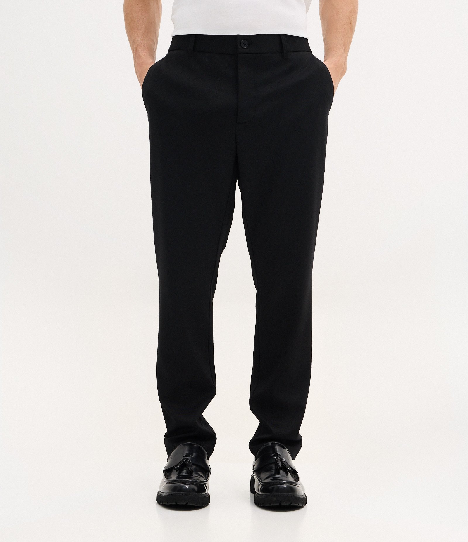 Calça Slim de Malha com Cós Meio Elástico Preto 2