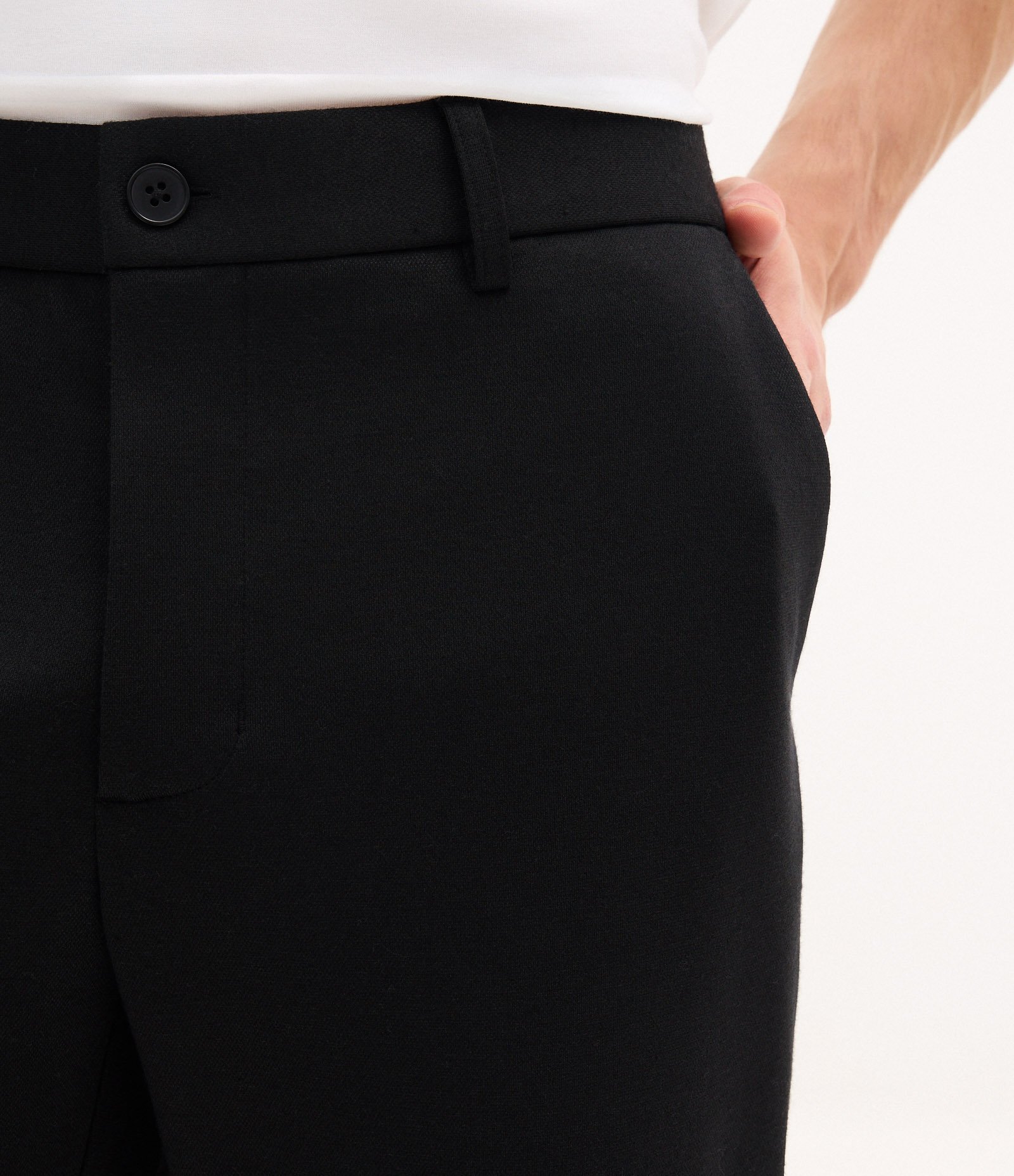 Calça Slim de Malha com Cós Meio Elástico Preto 3