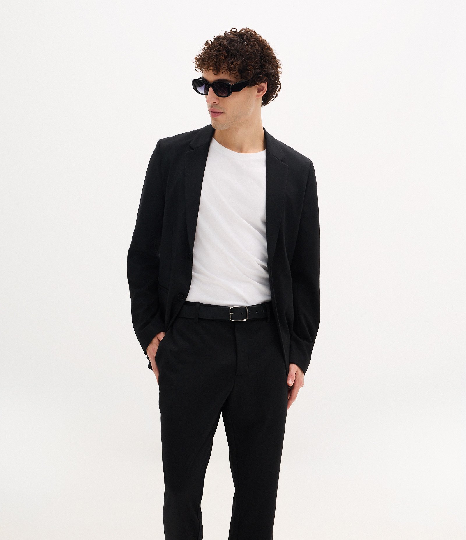 Calça Slim de Malha com Cós Meio Elástico Preto 4