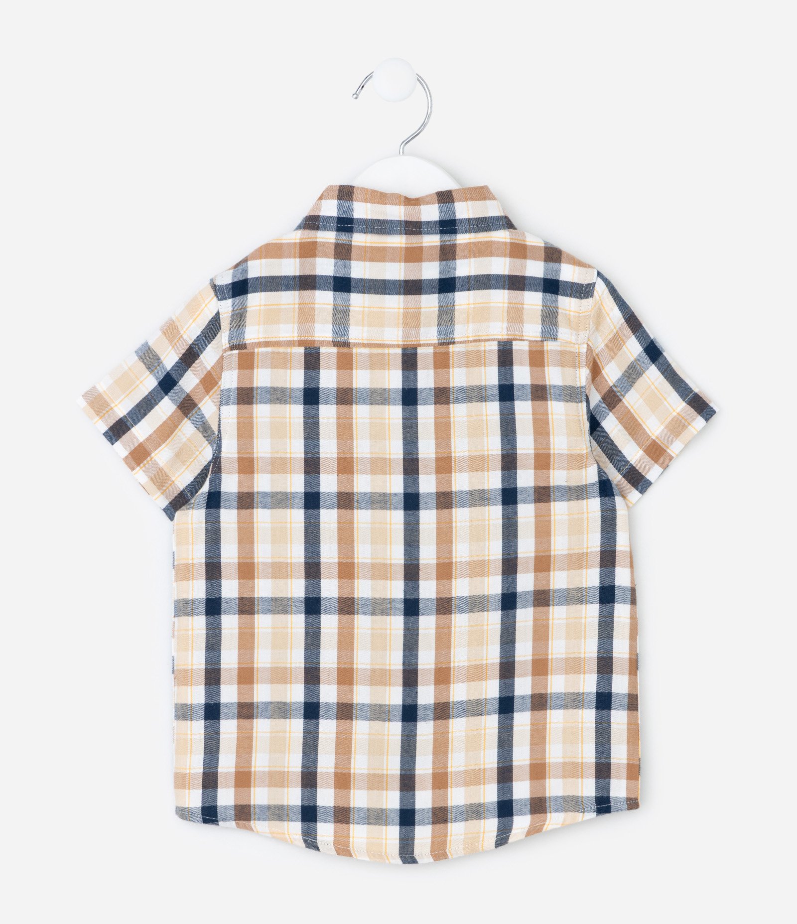 Camisa Infantil em Flanela com Estampa Xadrez – Tam 1 a 6 Anos Bege/Azul/Marrom 3