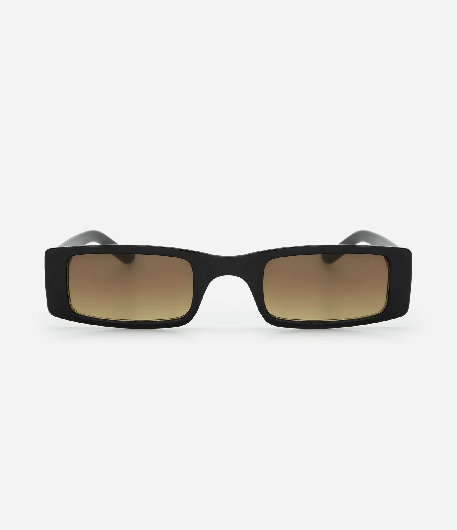 Óculos de Sol Quadrado com Lente Marrom e Hastes Fina Preto 2