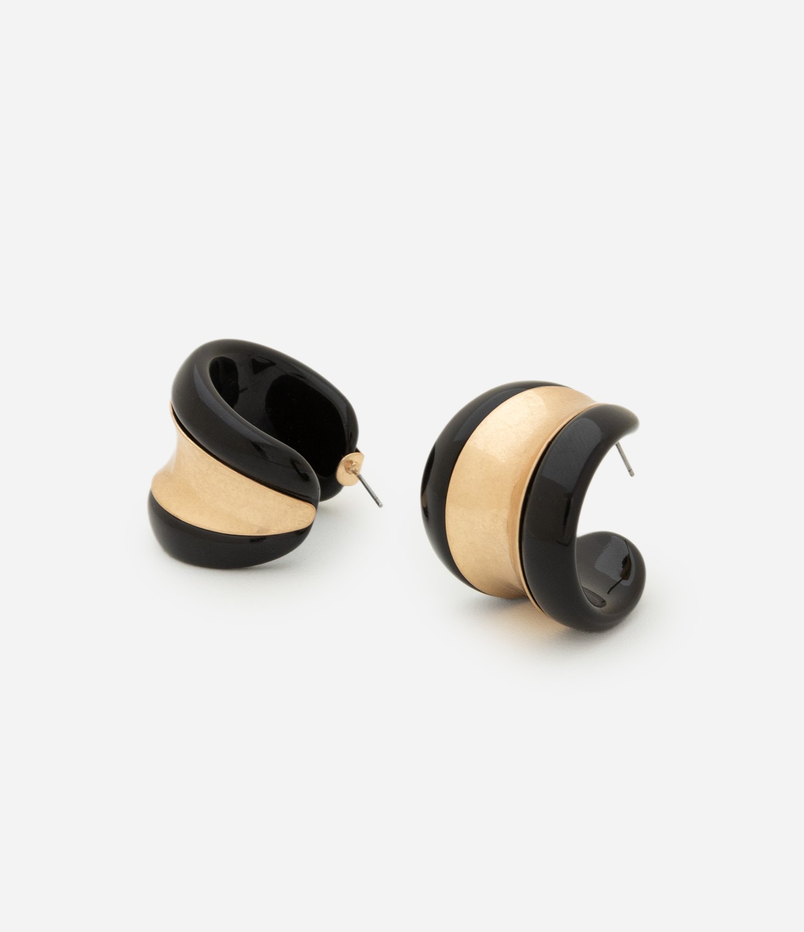 Brinco Argola em Metal com Acabamento Brilhante Preto-AC 2