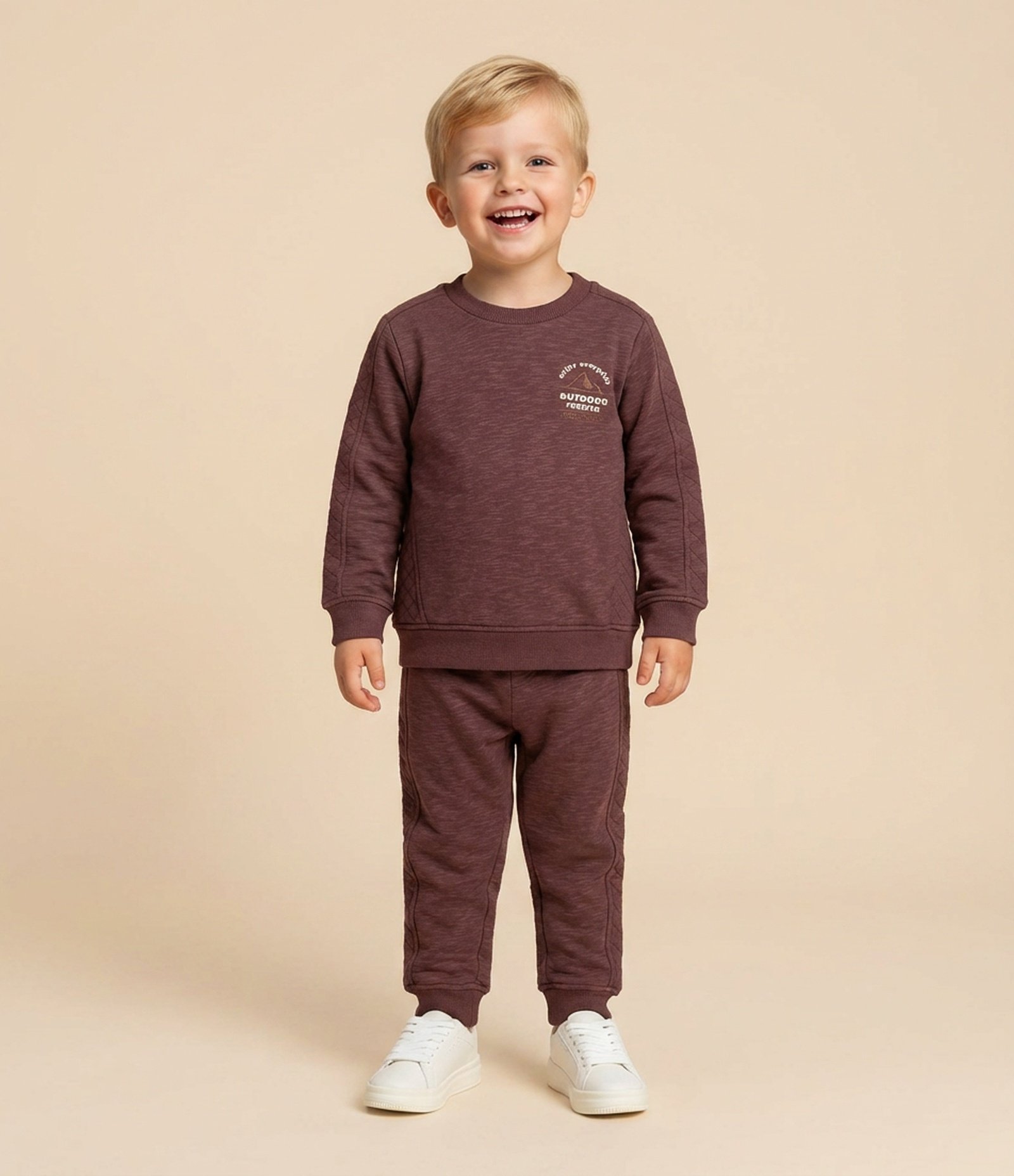 Conjunto Infantil com Recortes Matelassados – Tam 1 a 6 Anos Vinho 1