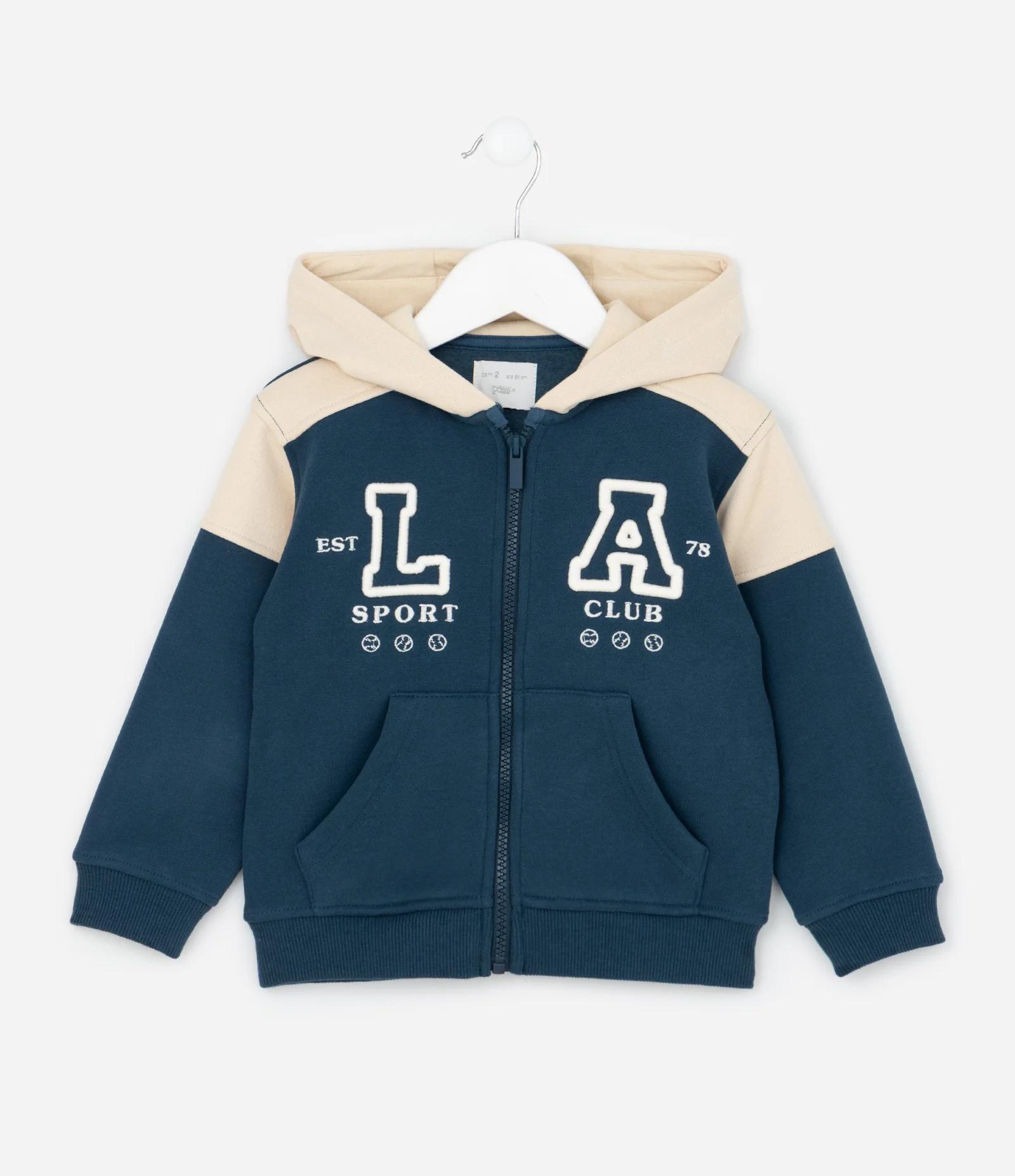 Jaqueta College Infantil em Moletom com Capuz - Tam 1 a 5 anos Azul 2