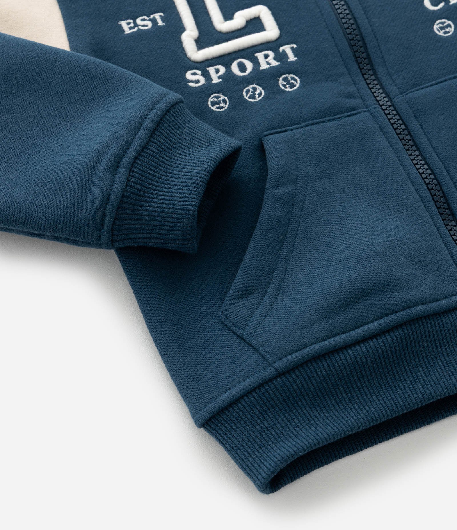 Jaqueta College Infantil em Moletom com Capuz - Tam 1 a 5 anos Azul 7