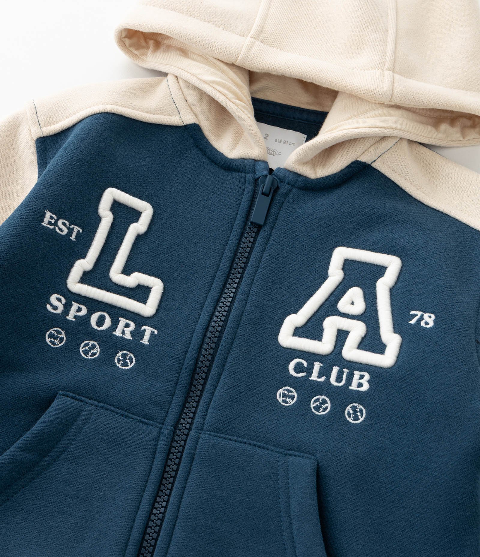 Jaqueta College Infantil em Moletom com Capuz - Tam 1 a 5 anos Azul 8