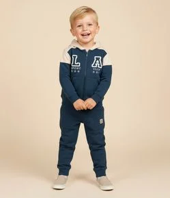 Jaqueta College Infantil em Moletom com Capuz - Tam 1 a 5 anos