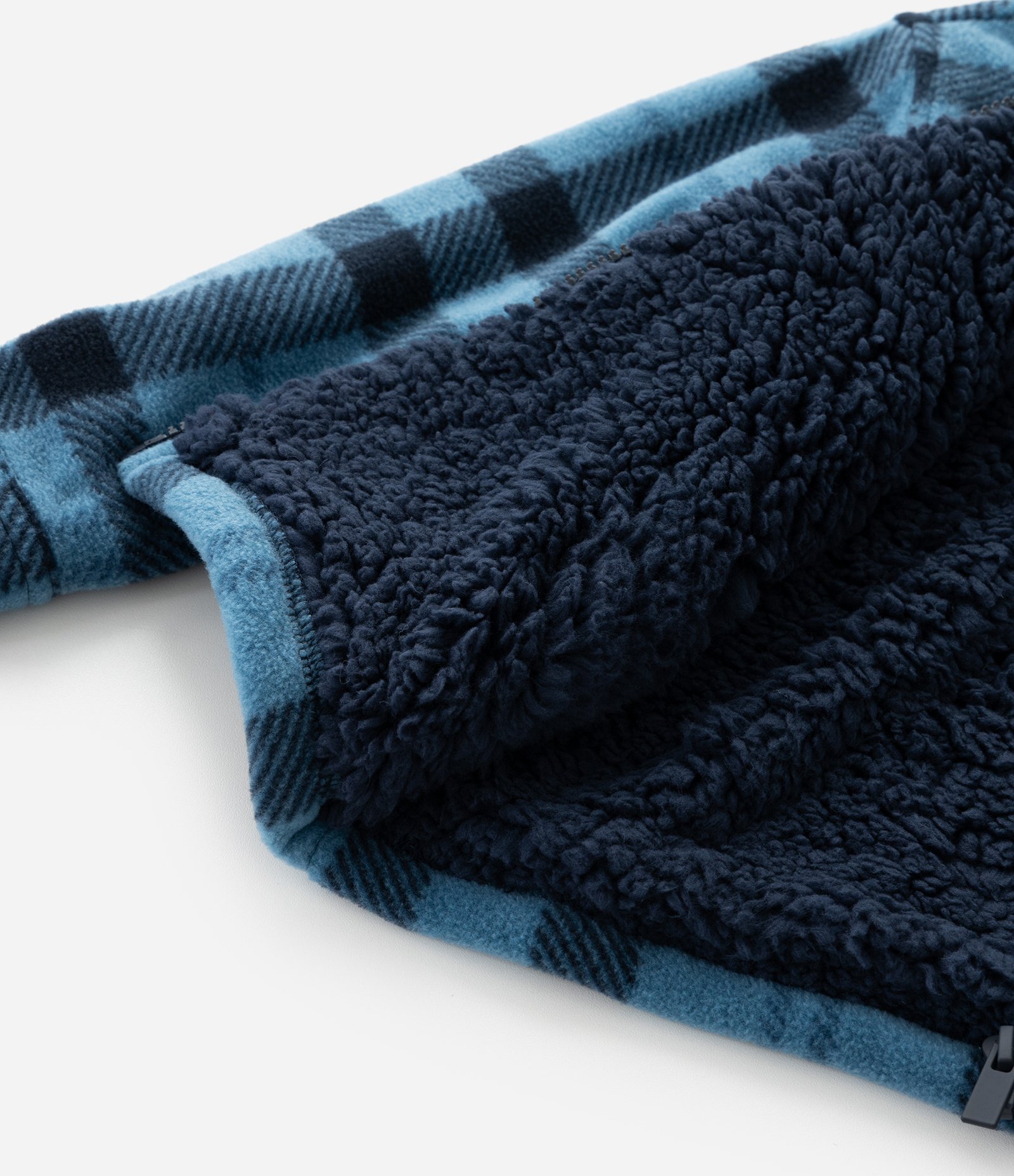 Jaqueta Infantil em Sherpa Xadrez com Capuz – Tam 1 a 6 Anos Azul/Preto 8