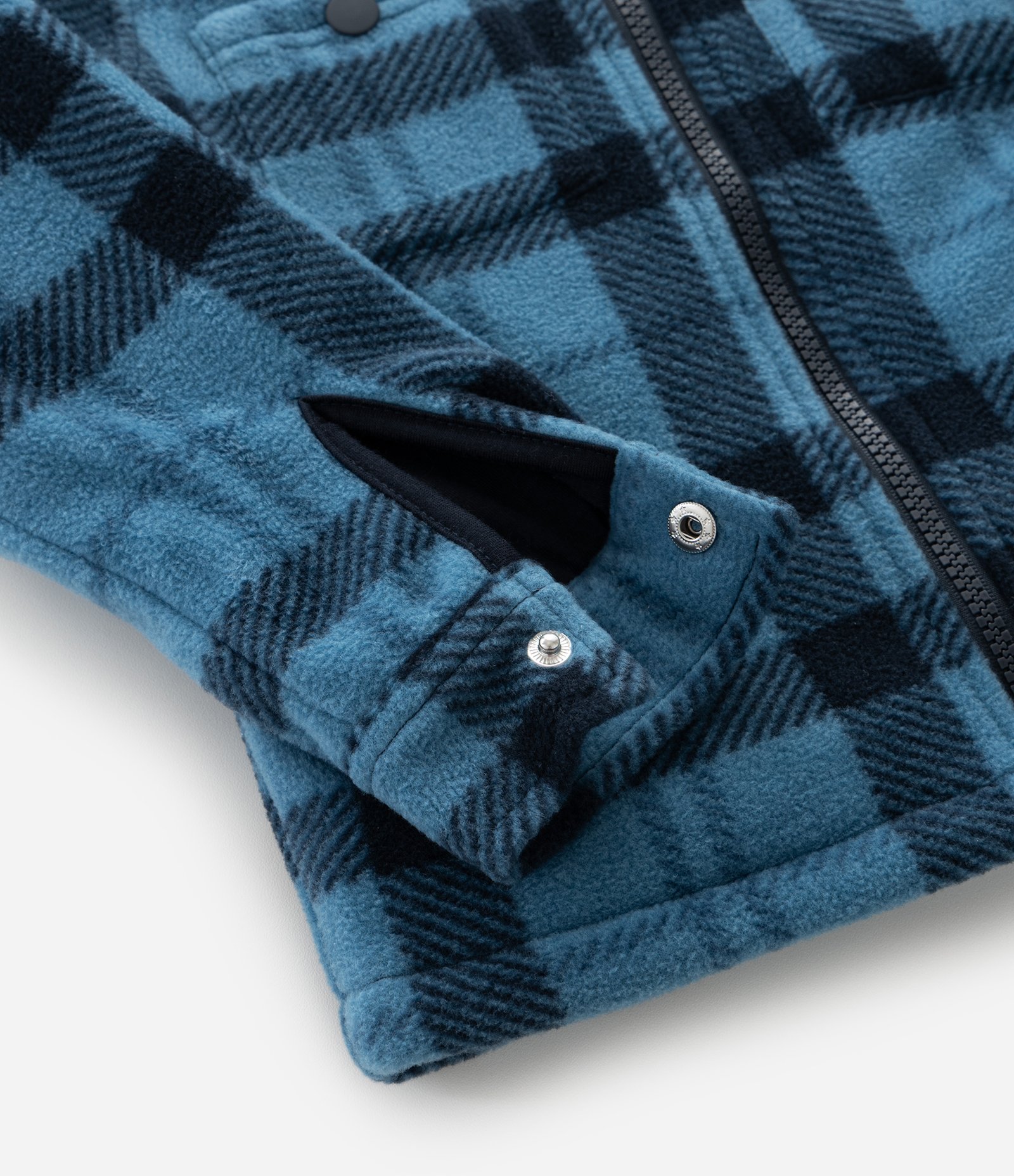 Jaqueta Infantil em Sherpa Xadrez com Capuz – Tam 1 a 6 Anos Azul/Preto 5