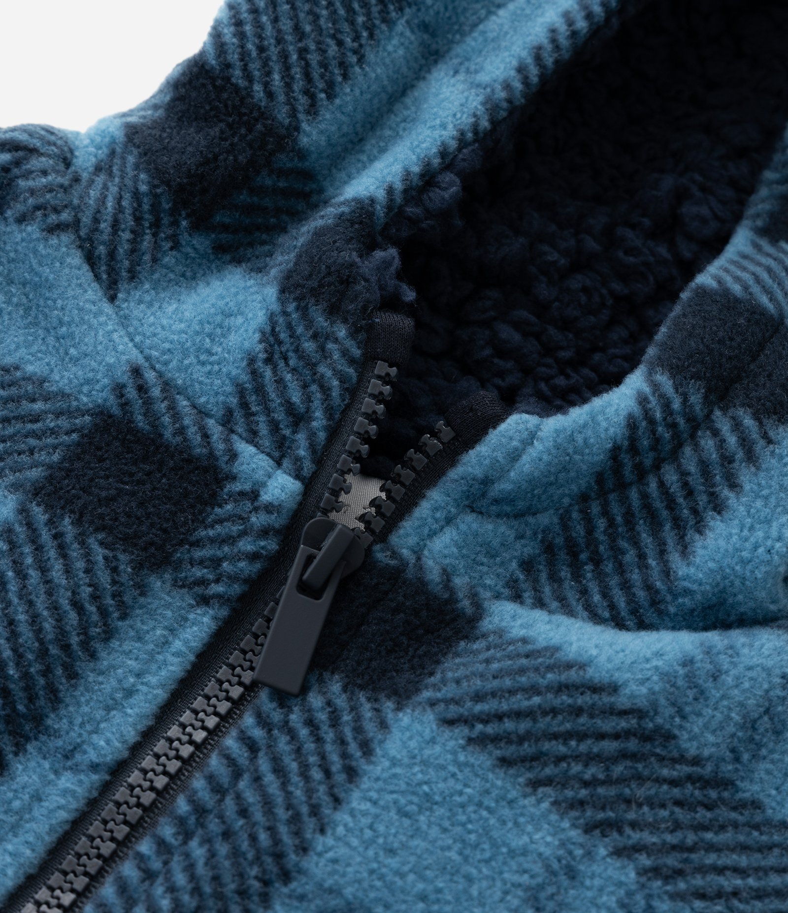 Jaqueta Infantil em Sherpa Xadrez com Capuz – Tam 1 a 6 Anos Azul/Preto 6