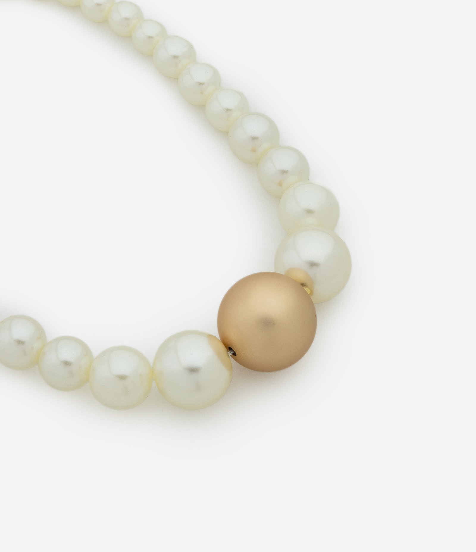 Colar Maxi Perolado com Ouro Fosco Branco 1