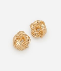 Brinco Botão com Espiral Torcido e Furo Central