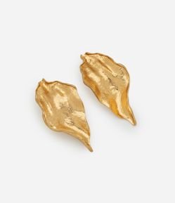 Maxi Brinco em Metal Formato Folha Orgânica